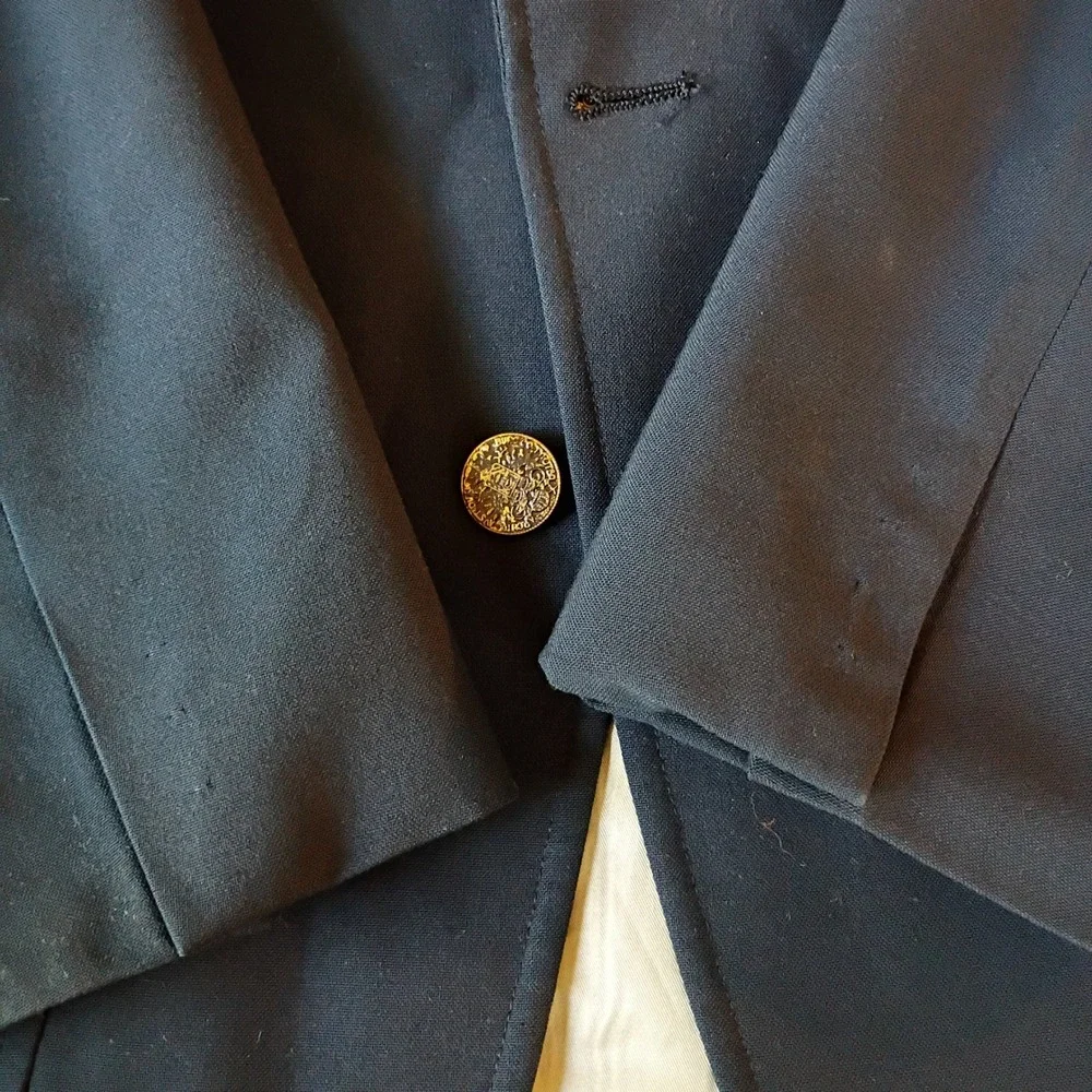 Polo University Club Ralph Lauren Blazer Mens 36 Navy Blue Ivy Gold Button Vtg